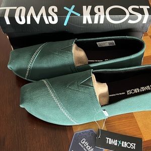 Toms Alpargata size 8.5 TOMS x KROST Stormy Green Suede